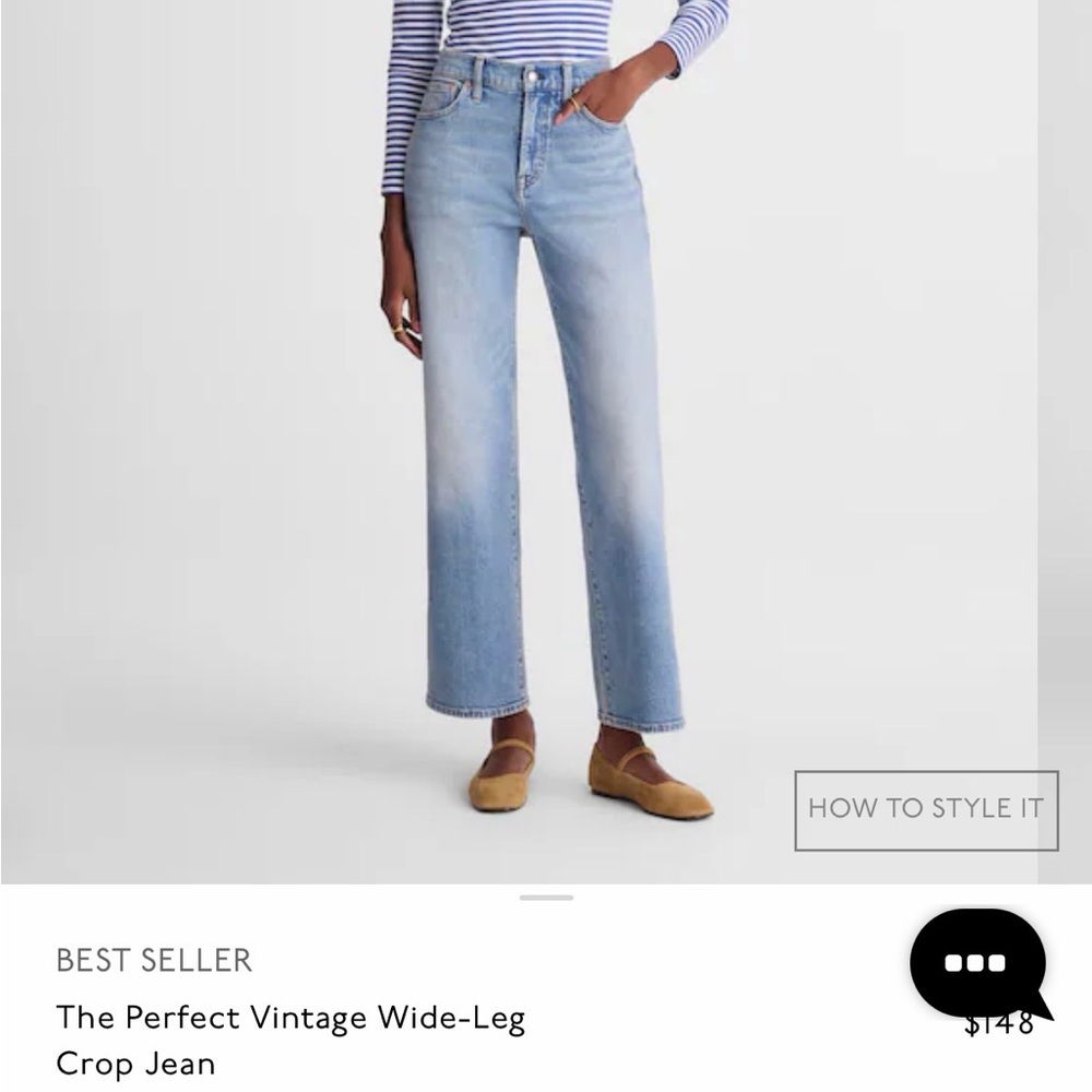Madewell High Rise Wide-Leg Jeans in Light Blue